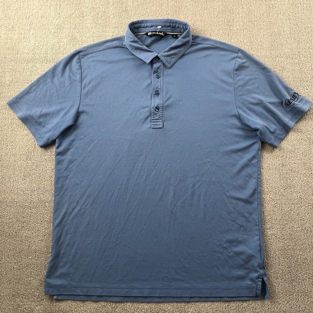 Travis Mathew Polo Shirt Adult Large Blue Short Sleeve Golfing Golf Casual Men's